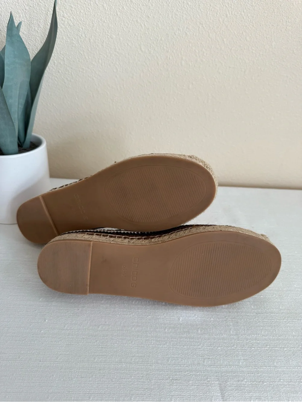 New ChicoBeige Leather Espadrille Slip-On Loafer - Women